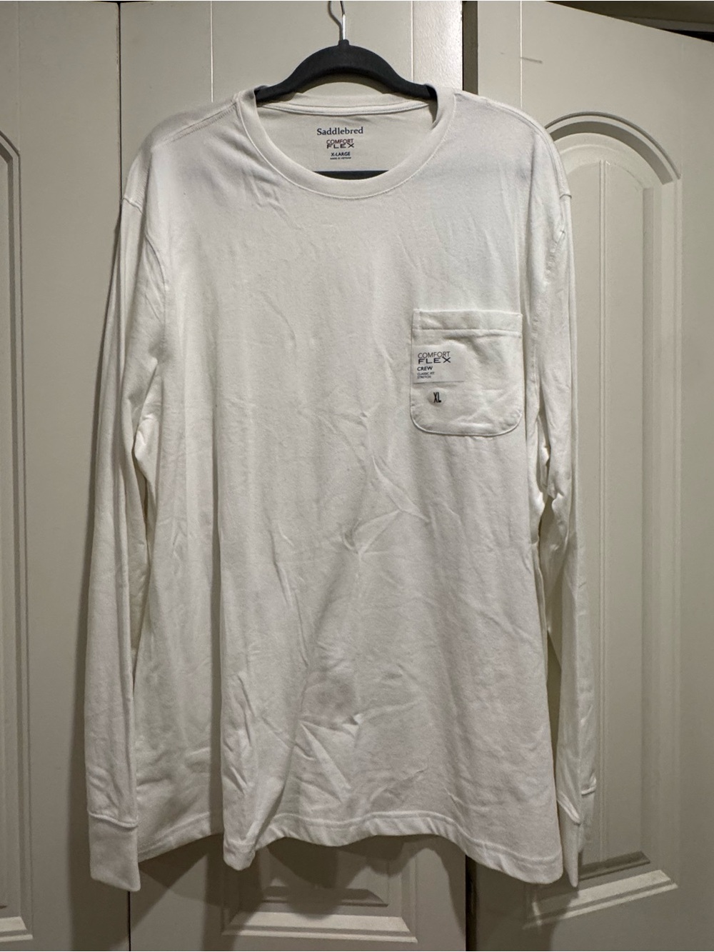 Saddlebred White Long-Sleeve Pocket Tee